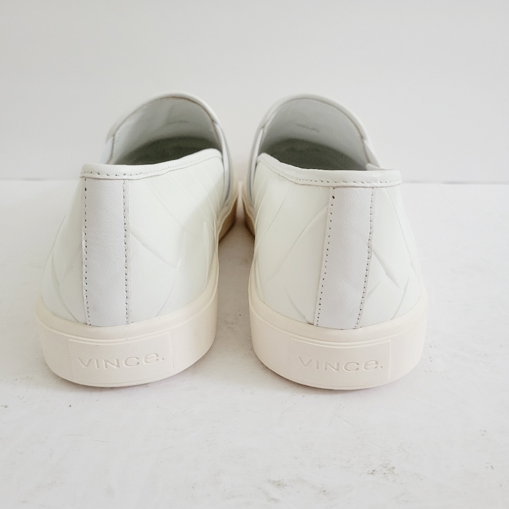 VINCE White Woven Leather Slip On Sneakers Loafer Size 9.5 - Picture 6 of 8